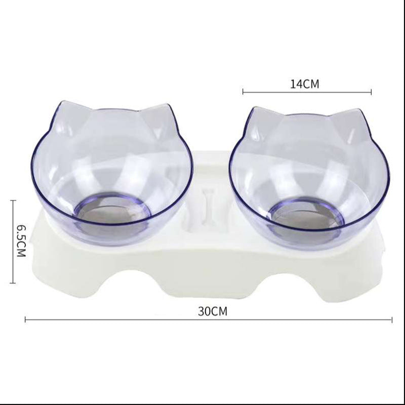 Pet bowl with dimensions on a white background