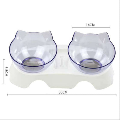Pet bowl with dimensions on a white background